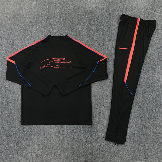 PSG Black And Red 1/4 Zip Training Tracksuit
