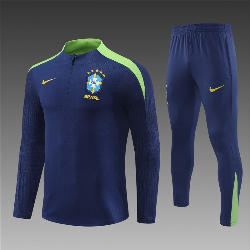 2025 Brazil Dark Blue 1/4 Zip Tracksuit