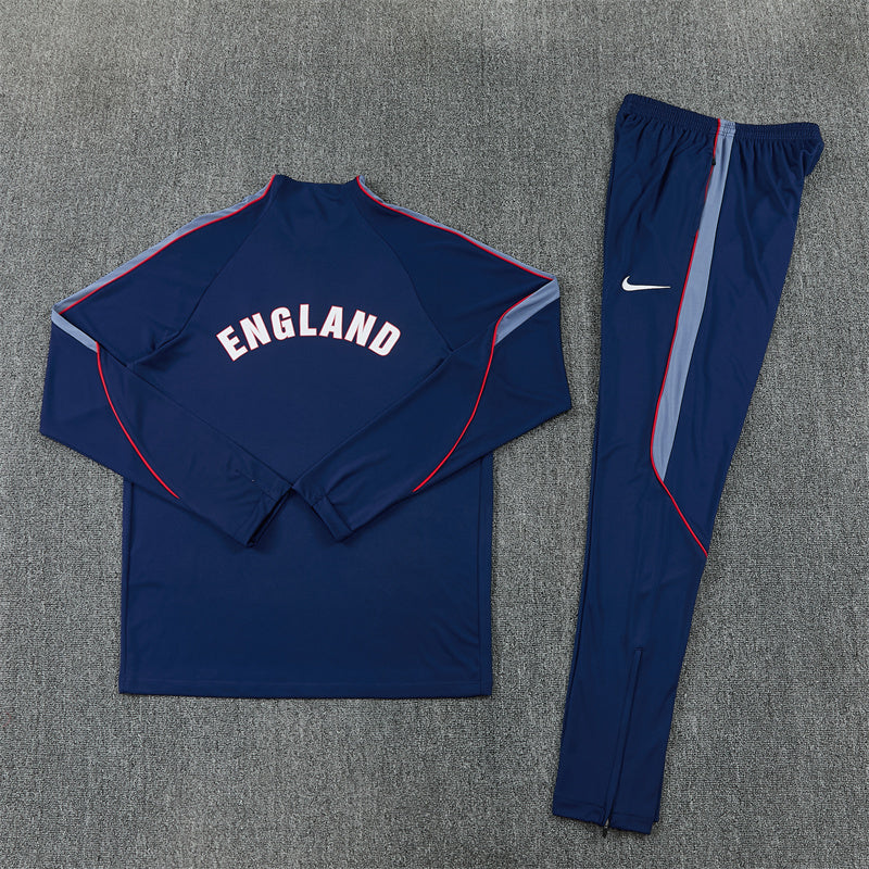 England Navy Blue 1/4 Zip Tracksuit