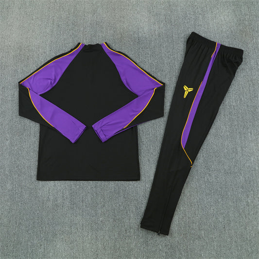 Barcelona Black And Purple 1/4 Zip Tracksuit