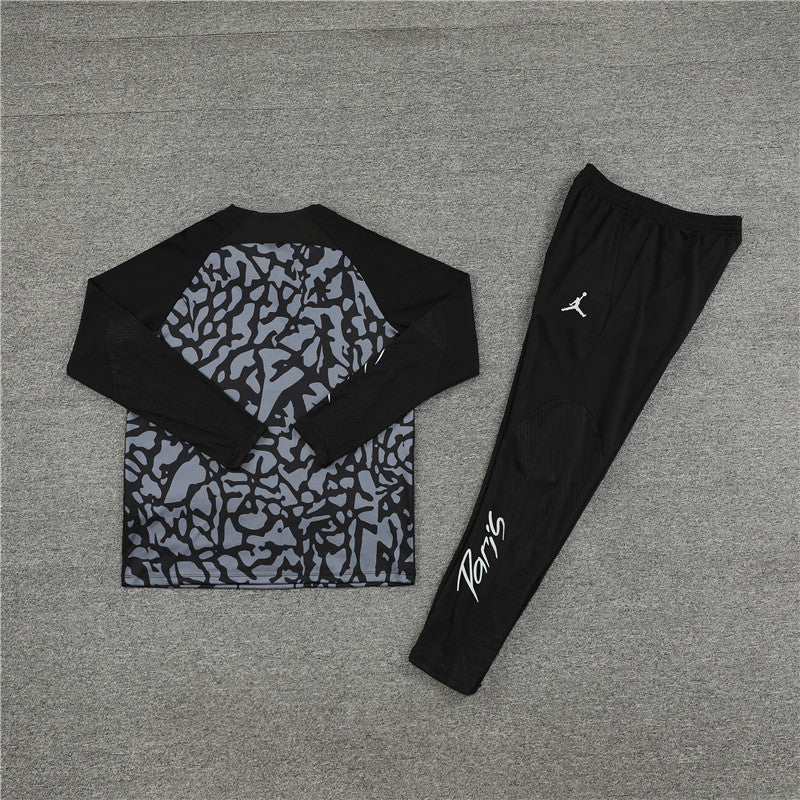 23/24 Jordan x PSG Grey Camo 1/4 Zip Tracksuit