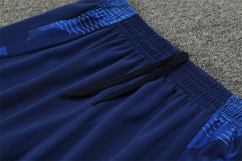 2025 Italy White And Blue 1/4 Zip Tracksuit