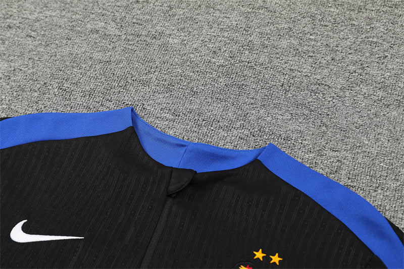 2025 France Black And Blue 1/4 Zip Tracksuit