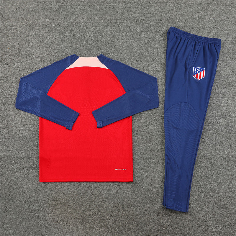 23/24 Atletico Madrid Red And Blue 1/4 Zip Tracksuit