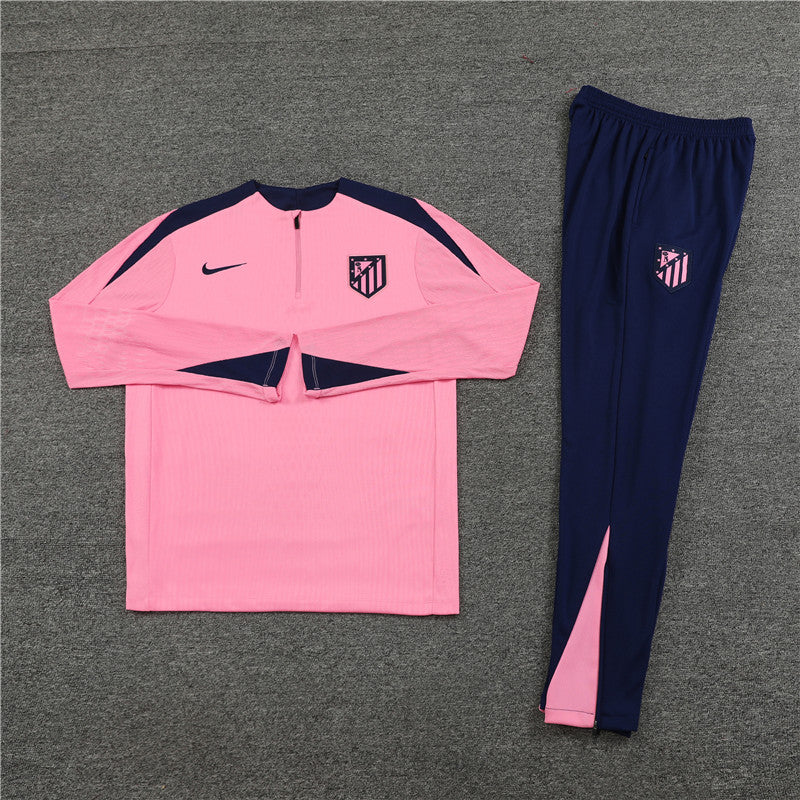 24/25 Atletico Madrid Pink And Blue 1/4 Zip Tracksuit