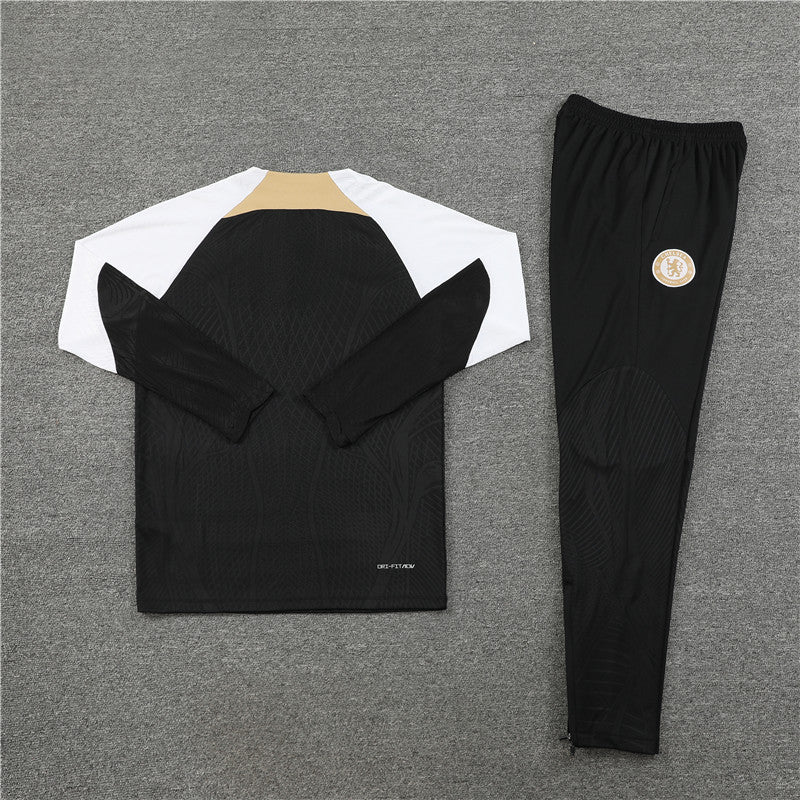 23/24 Chelsea FC Black 1/4 Zip Tracksuit