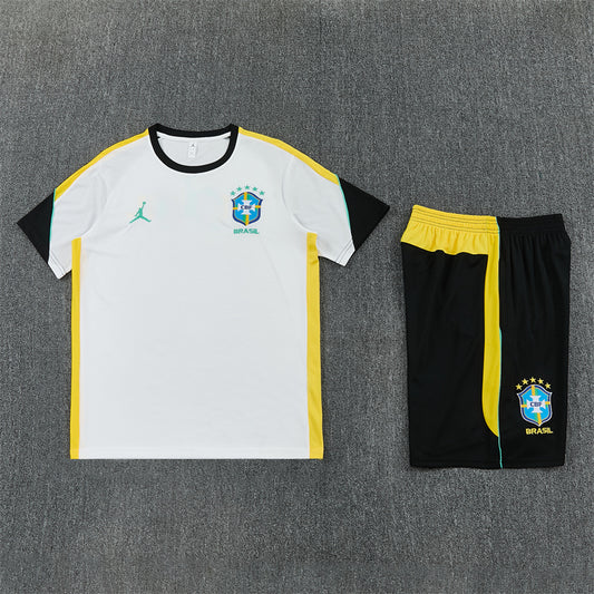 Brazil x Jordan White/Yellow/Black Shorts Training Set