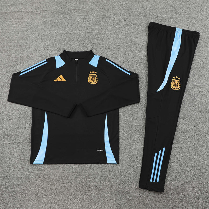 2025 Argentina Black 1/4 Zip Tracksuit