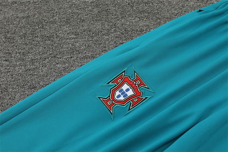 2025 Portugal White And Green 1/4 Zip Tracksuit