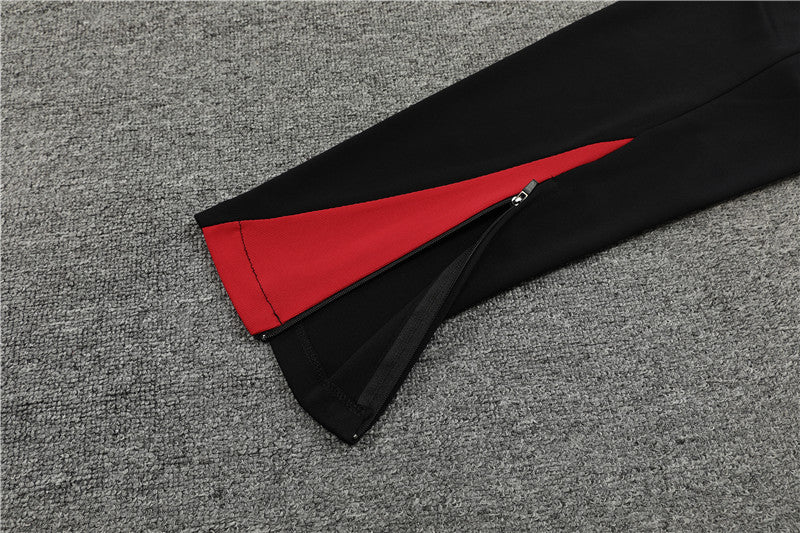 2025 Portugal Black And Red 1/4 Zip Tracksuit