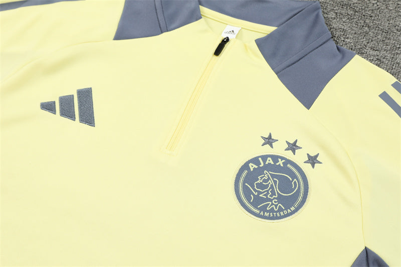 2024/2025 Ajax Yellow And Grey 1/4 Zip Tracksuit