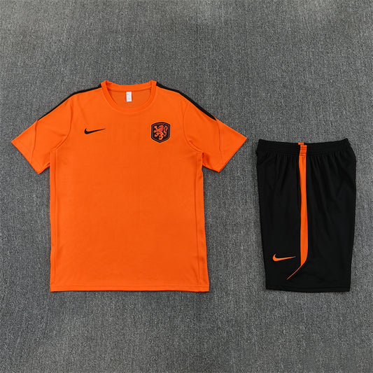 Netherlands Orange/Black Shorts Training Set