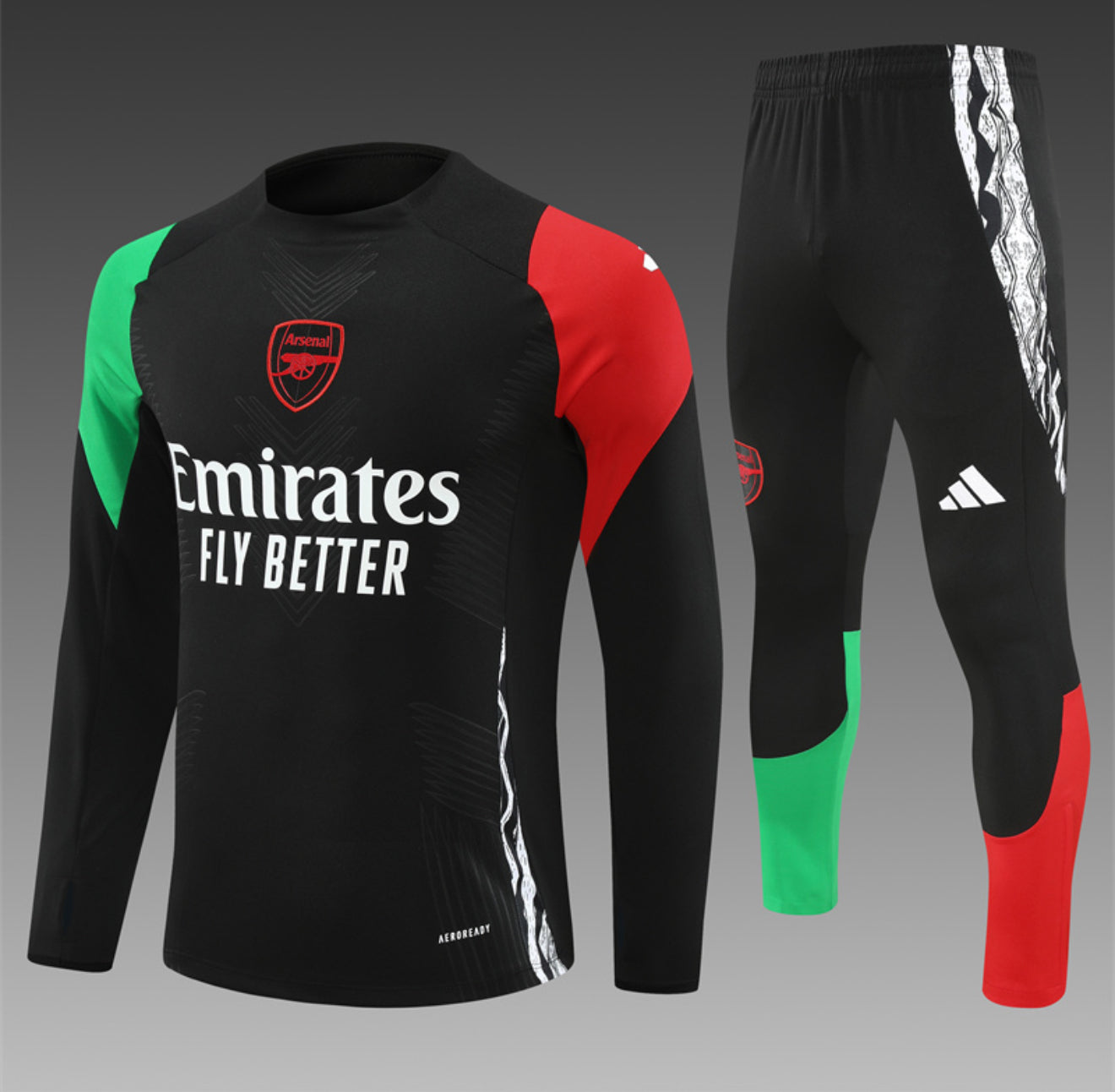 24/25 Arsenal FC Black, Green And Red Tracksuit