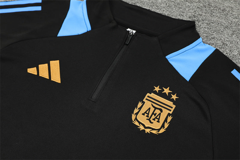 2025 Argentina Black 1/4 Zip Tracksuit