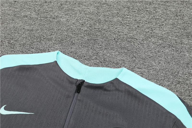 24/25 PSG Grey And Mint 1/4 Zip Tracksuit