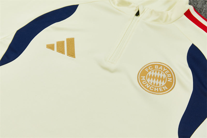 26/27 FC Bayern Munich Cream And Blue 1/4 Zip Tracksuit