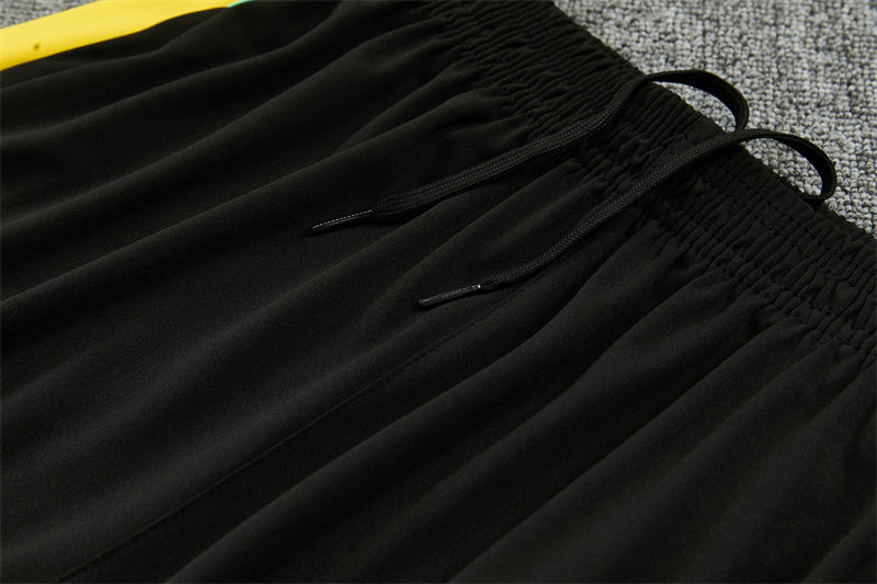 2026 Brazil Green And Black 1/4 Zip Tracksuit