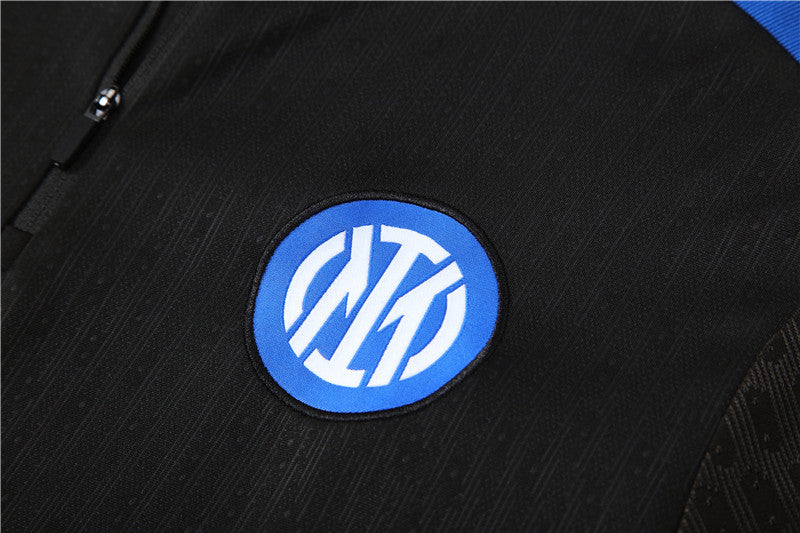 24/25 Inter Milan Black And Blue 1/4 Zip Tracksuit