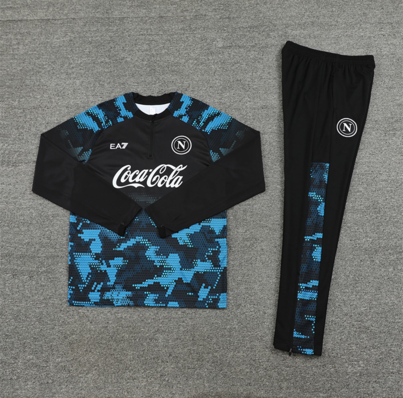 24/25 SSC Napoli Black And Blue 1/4 Zip Tracksuit