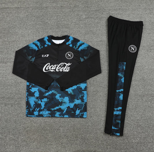 24/25 SSC Napoli Black And Blue 1/4 Zip Tracksuit