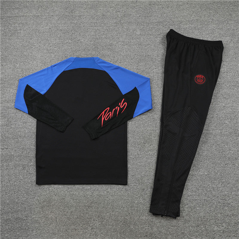 22/23 Jordan x PSG Black And Blue 1/4 Zip Tracksuit