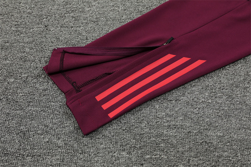24/25 FC Bayern Munich Red And Cream 1/4 Zip Tracksuit
