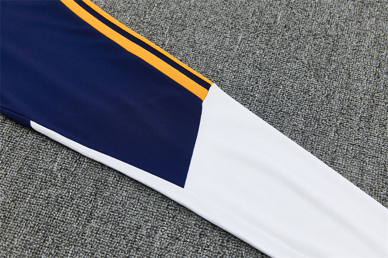 26/27 Real Madrid Navy And Orange 1/4 Zip Tracksuit