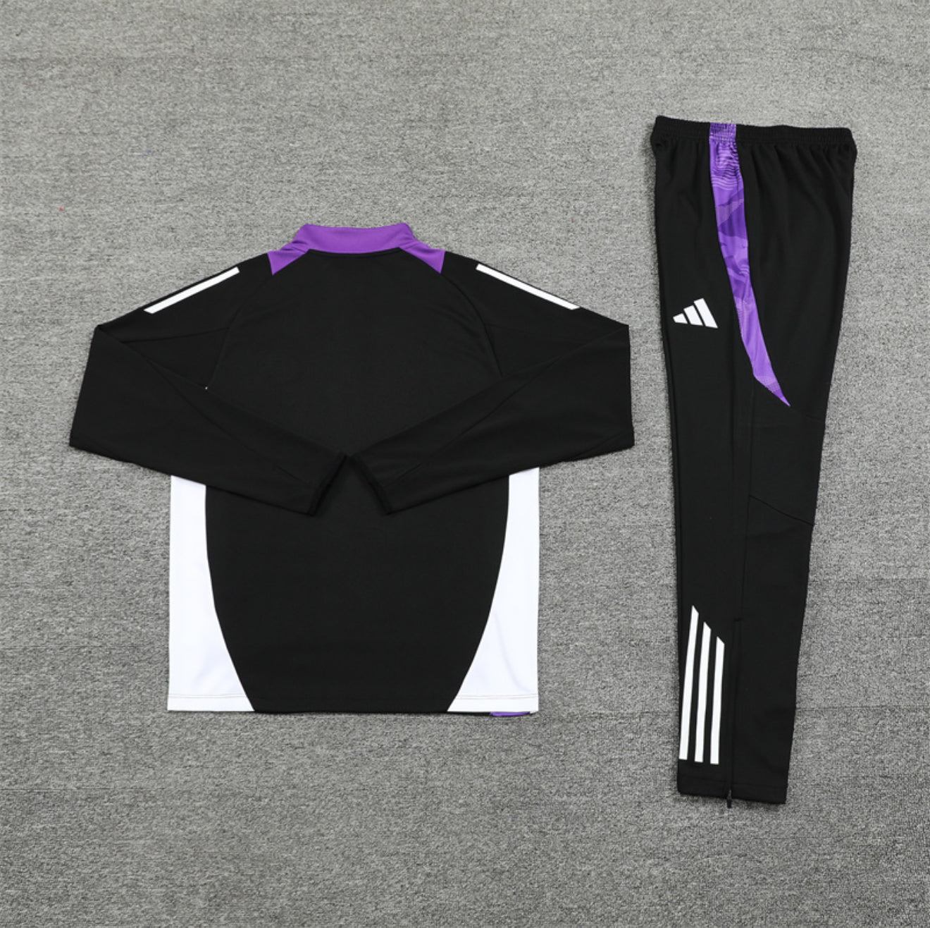 24/25 Real Madrid Black And Purple 1/4 Zip Tracksuit