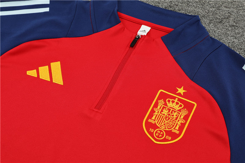 2025 Spain Red And Blue 1/4 Zip Tracksuir