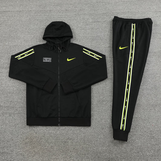 Nike Repeat Volt And Black Hooded Tracksuit