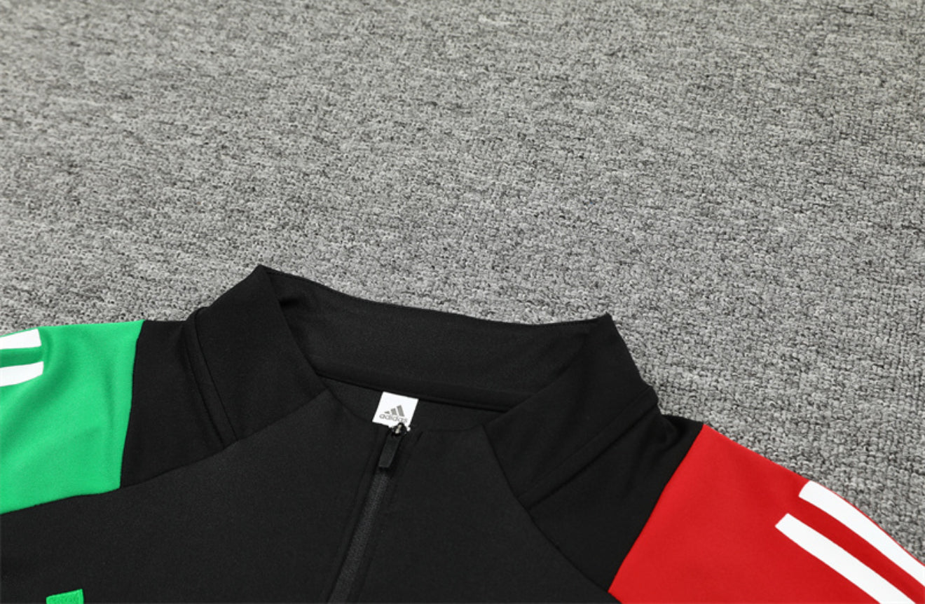 24/25 Arsenal FC Black, Green And Red 1/4 Zip Tracksuit