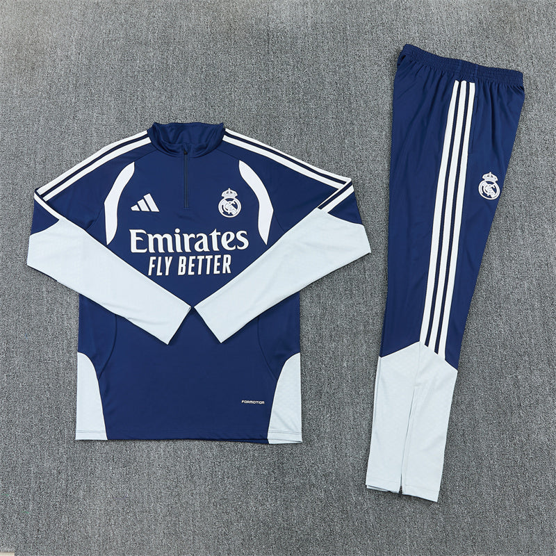 Real Madrid Navy 1/4 Zip tracksuit