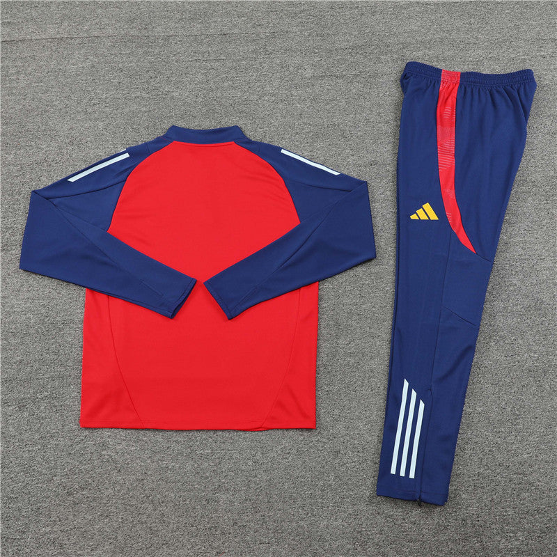 2025 Spain Red And Blue 1/4 Zip Tracksuir