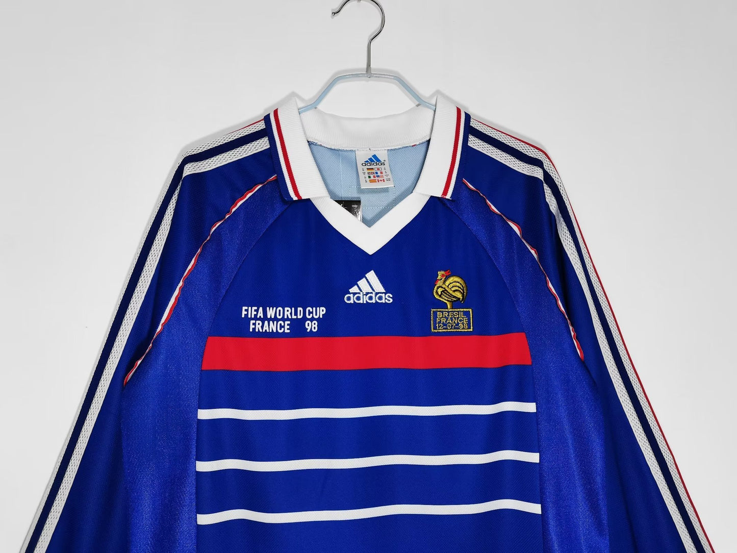 1998 France Retro Home Jersey (Long Sleeve)