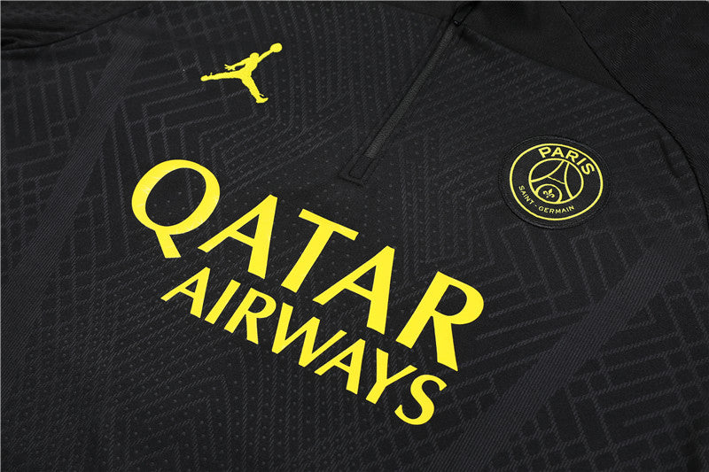 22/23 Jordan x PSG Black And Gold 1/4 Zip Tracksuit