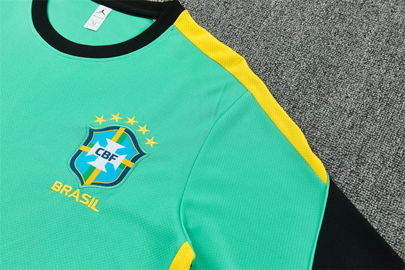 Brazil x Jordan Green/Yellow/Black Shorts Training Set