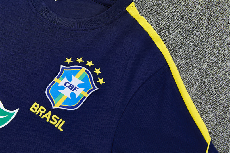 Brazil x Jordan Dark Blue/Yellow Shorts Training Set