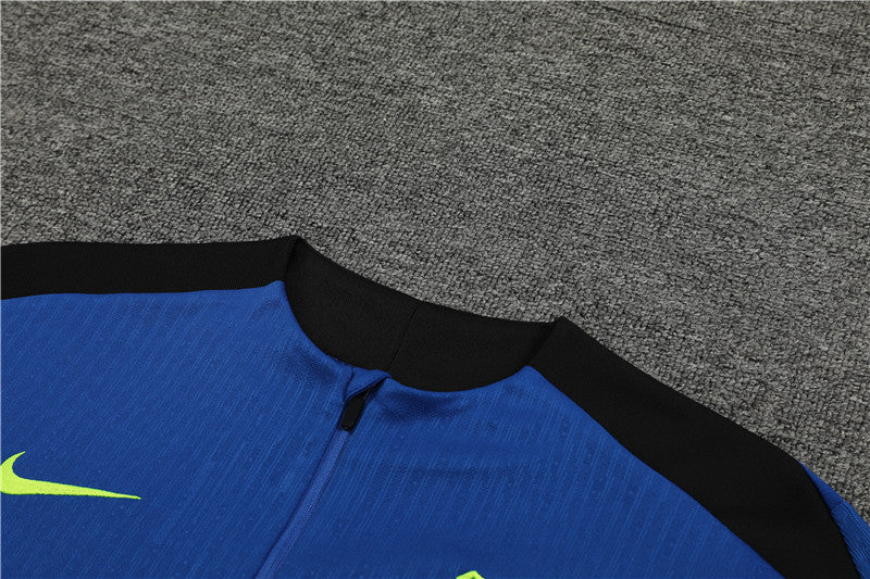 24/25 FC Barcelona Blue And Black 1/4 Zip Tracksuit
