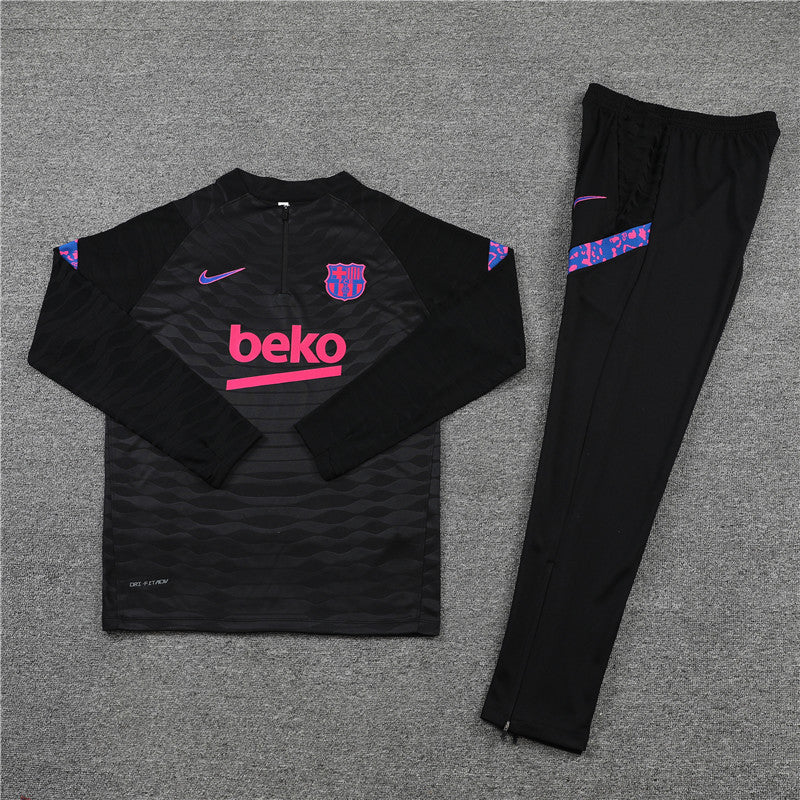 21/22 FC Barcelona Black And Purple 1/4 Zip Tracksuit
