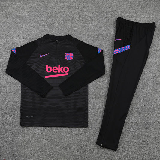 21/22 FC Barcelona Black And Purple 1/4 Zip Tracksuit
