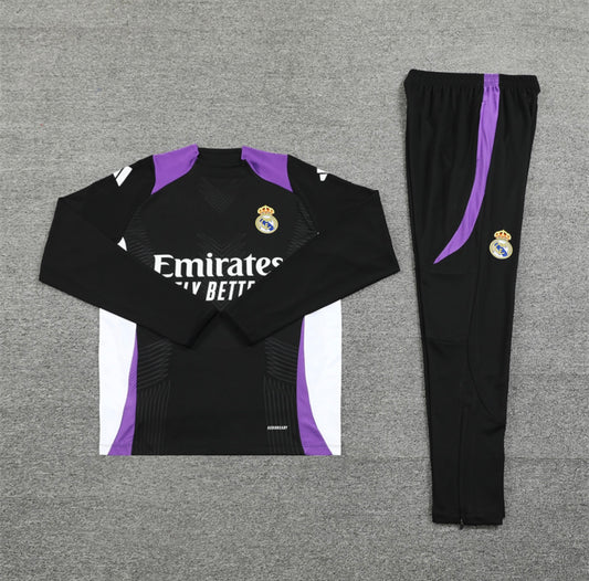 24/25 Real Madrid Black And Purple Tracksuit