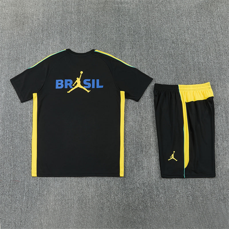 Brazil x Jordan Black/Yellow Shorts Training Set