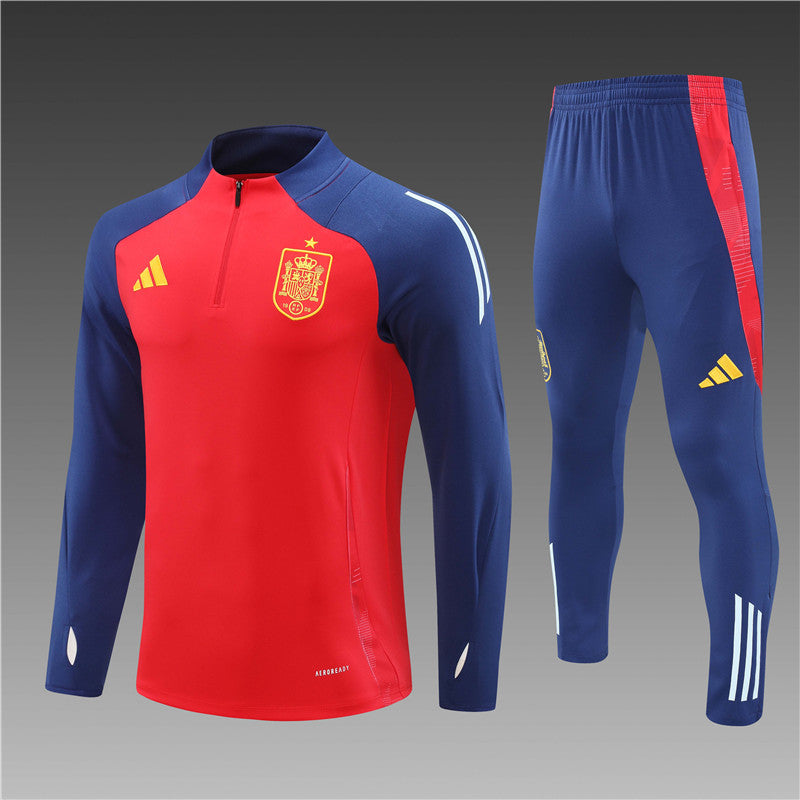 2025 Spain Red And Blue 1/4 Zip Tracksuir