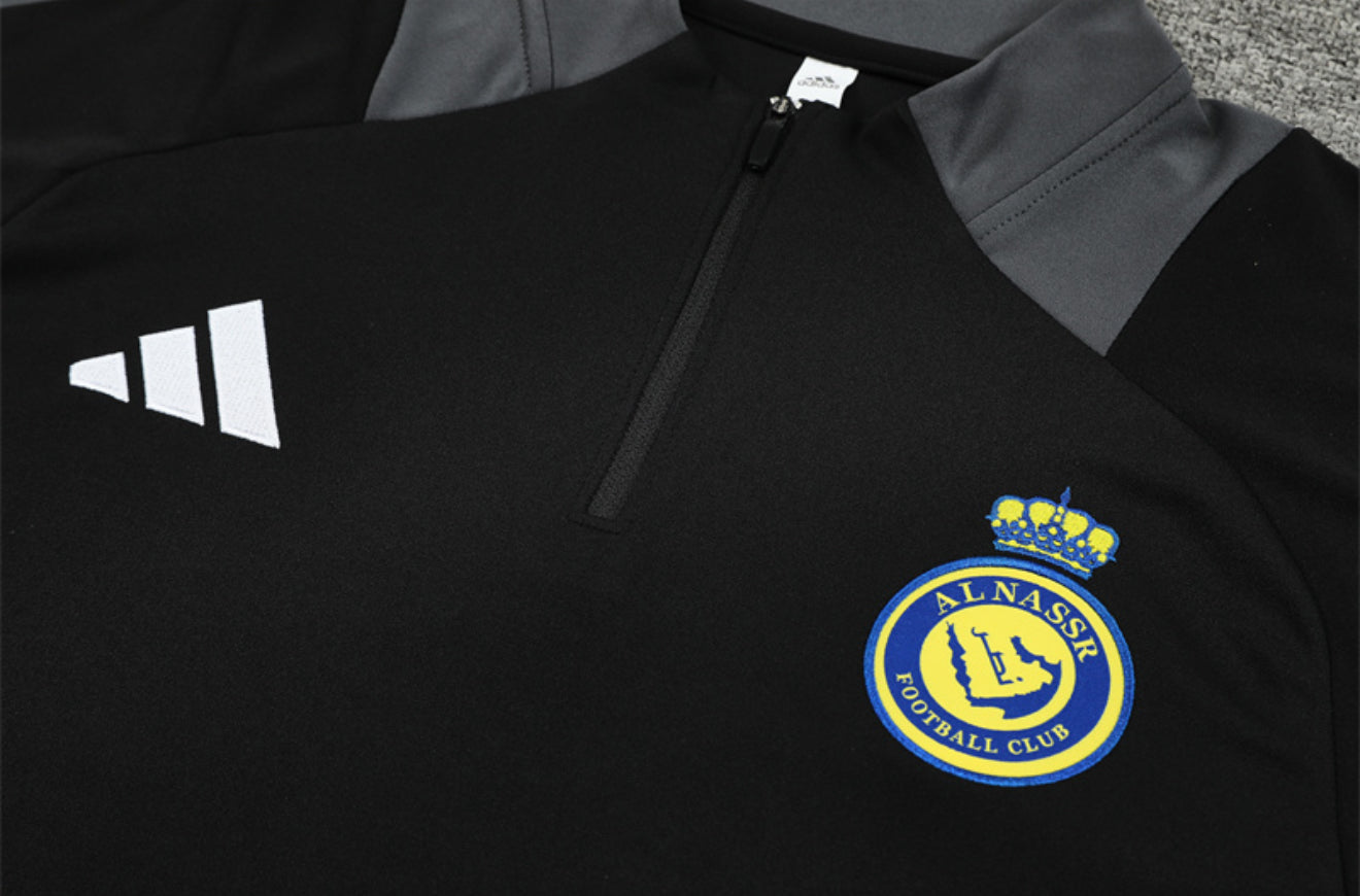 24/25 Al Nassr Black 1/4 Zip Tracksuit