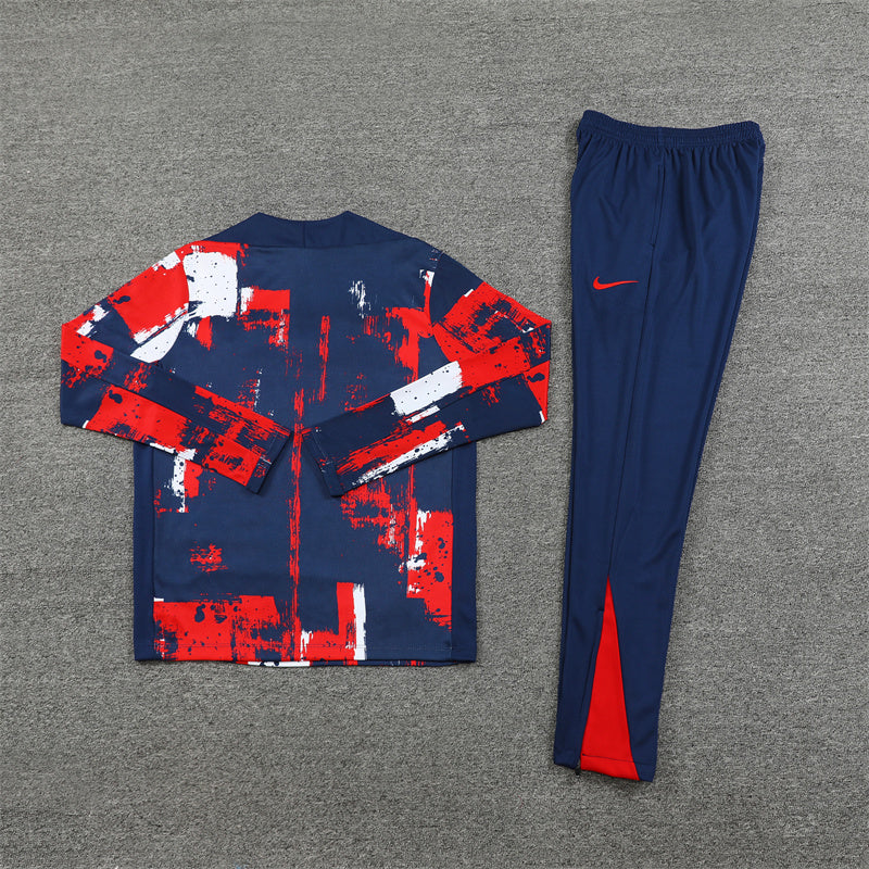 24/25 Blue, White And Red 1/4 Zip Tracksuit