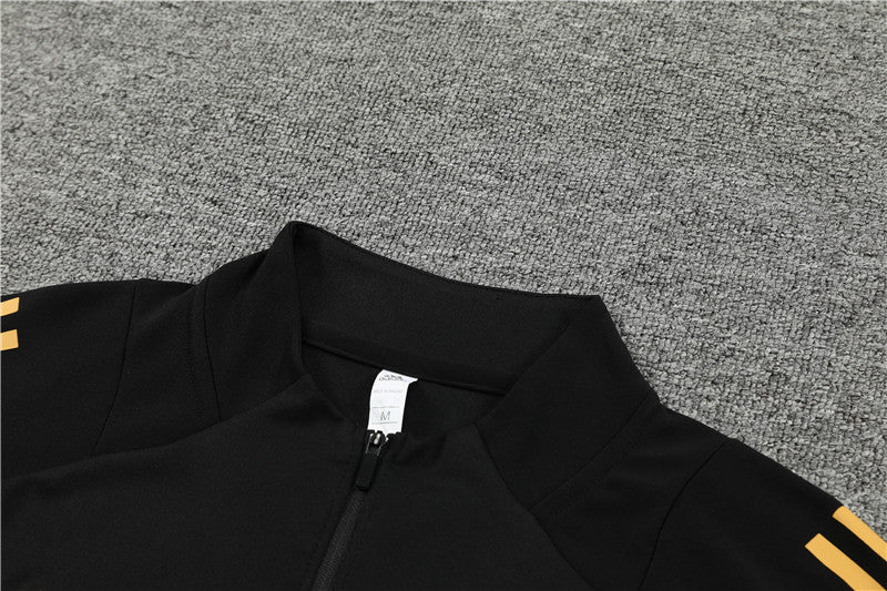 24/25 Real Madrid Black And Gold 1/4 Zip Tracksuit
