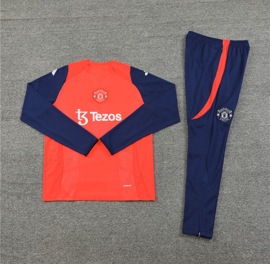 24/25 Manchester United Orange And Navy Tracksuit