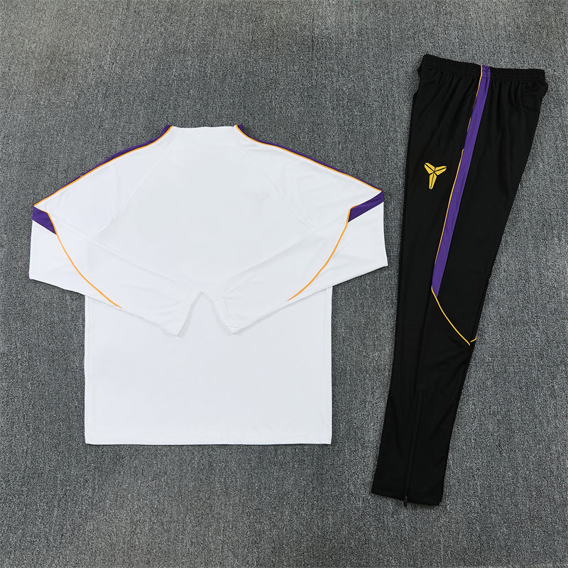 Barcelona x Kobe Bryant White, Purple And Black 1/4 Zip Tracksuit