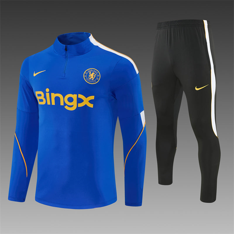 26/27 Chelsea FC Blue And Black 1/4 Zip Tracksuit