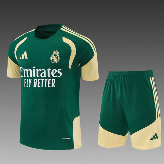 26/27 Real Madrid Green/Gold Shorts Training Set